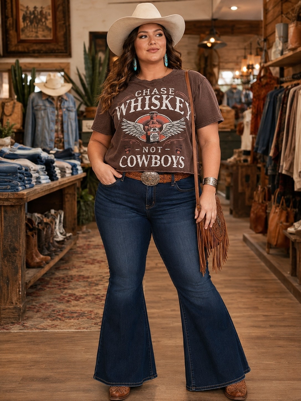 Shyanne Brown 'Chase Whiskey Not Cowboys' Graphic Tee
